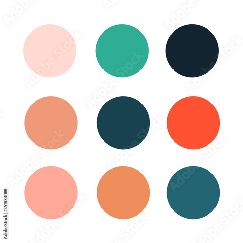 a retro-style color palette for use in illustrations. Vector