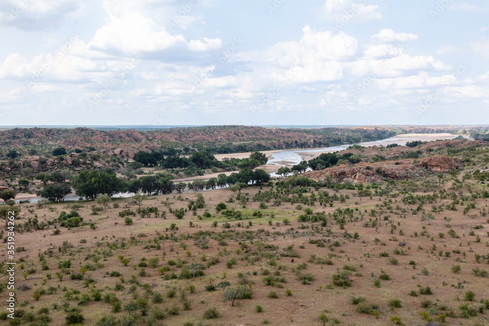 View over the confluence of the Limpopo and Shashe rivers in Mapungubwe National Park. It forms the border between South Africa, Botswana and Zimbabwe View over the confluence of the Limpopo and Shashe rivers in Mapungubwe National Park. It forms the border between South Africa, Botswana and Zimbabwe