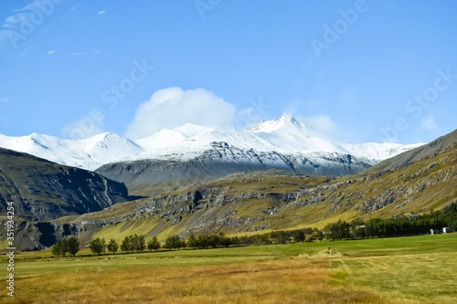 Nature view in Iceland. Mountain view with no people around.