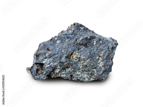 A piece of basalt stone isolated on white background.