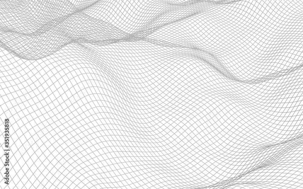 Abstract landscape on a white background. Cyberspace grid. hi tech network. 3d illustration Abstract landscape on a white background. Cyberspace grid. hi tech network. 3d illustration