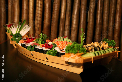 Sushi, traditional food of Japanese cuisine