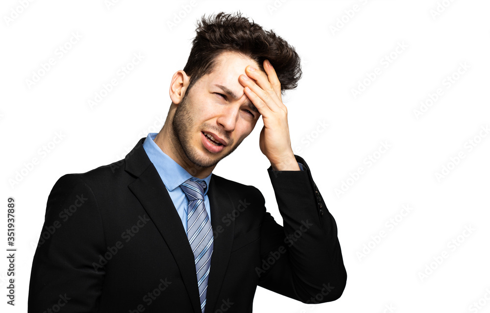 Desperate businessman, financial crisis concept Desperate businessman, financial crisis concept