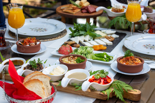 catering breakfast food at a table