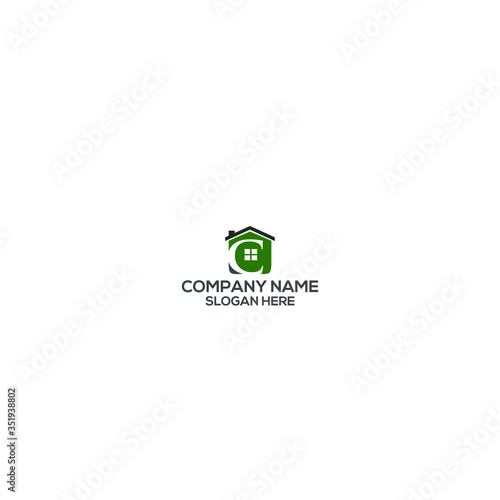 C Creative abstract real estate icon logo and business card template.Real Estate Logo Design. 