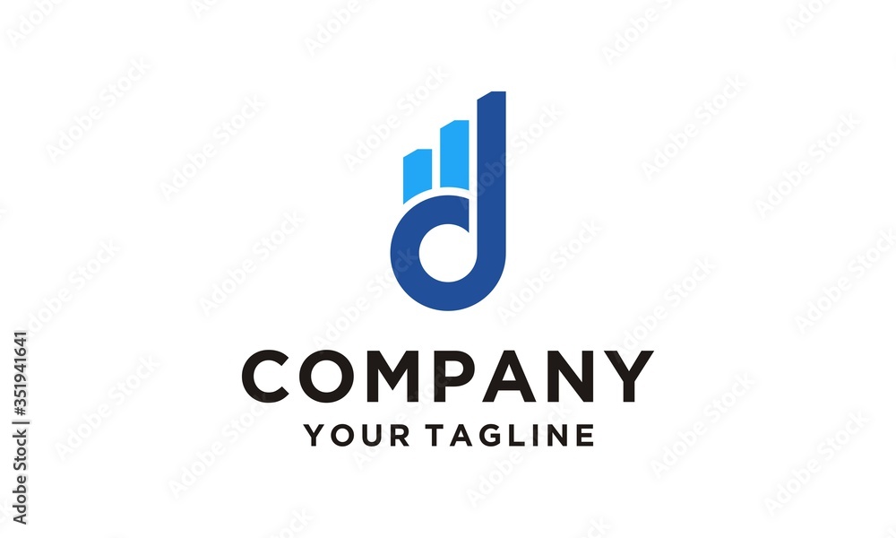 Simple Initial d with business logo design Simple Initial d with business logo design