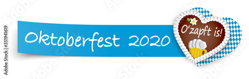 blue sticky paper with gingerbread heart Oktoberfest 2020