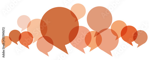 colored speech bubbles in a row