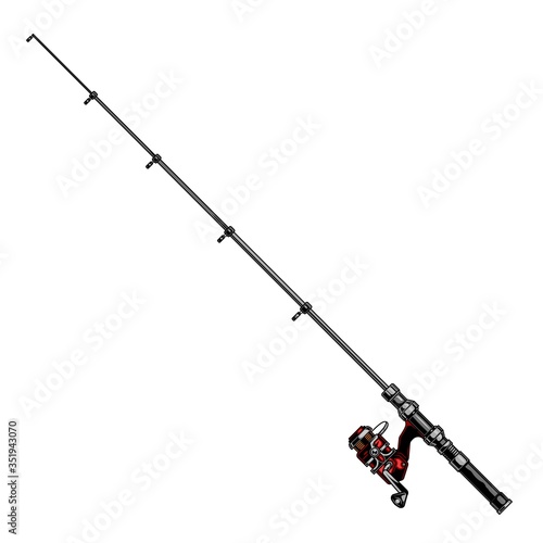 Photographie Telescopic fishing rod colorful template