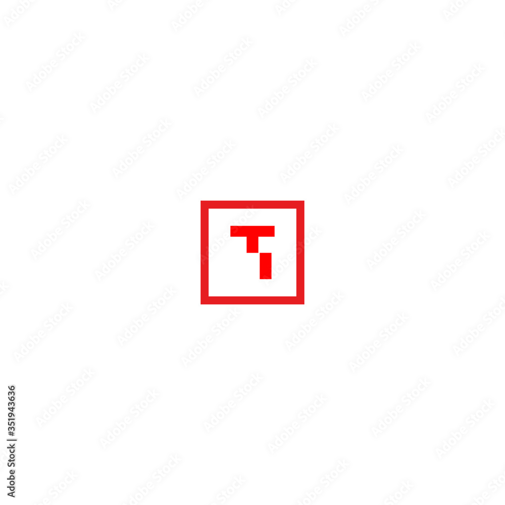 Initial Letter T With Linked boxLogo