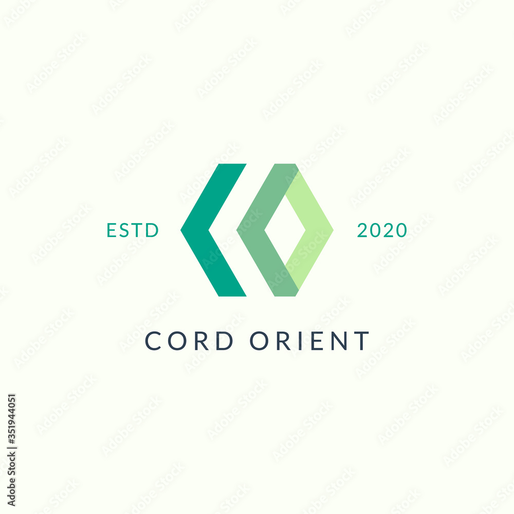 Logo Letter CO Monogram Design, Concept Initial C and O Hexagon