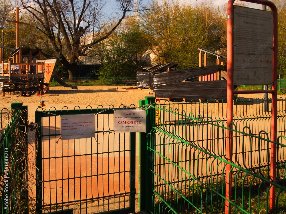 closed children's playground because of covid-19