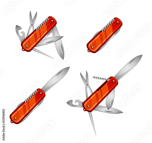 Jackknife set on a white background
