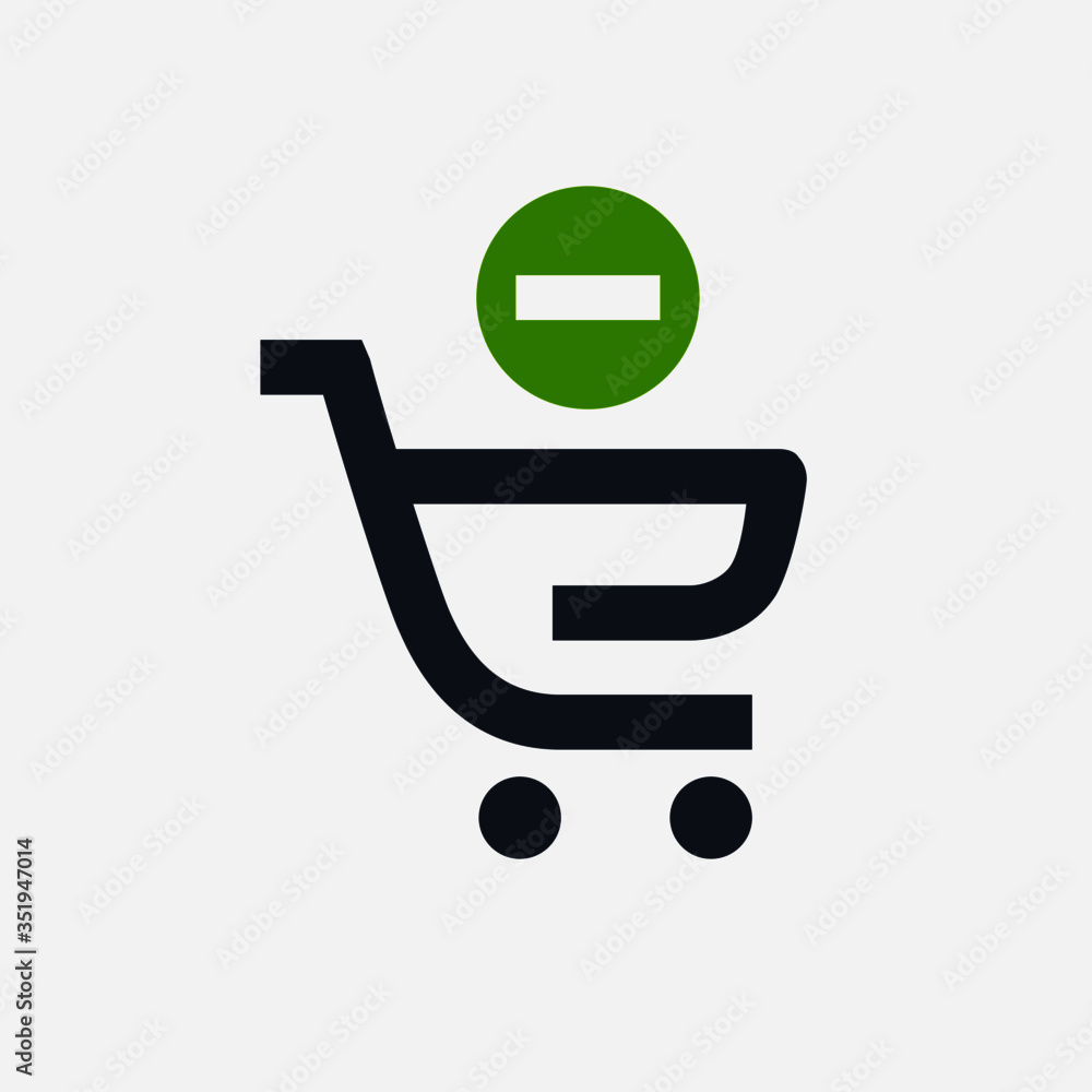 Shopping cart with minus line vector minimalistic icon. Commerce symbol. Supermarket cart take out icon for web design. Modern flat sale icon for app design. Store buy sign minimal flat linear icons Shopping cart with minus line vector minimalistic icon. Commerce symbol. Supermarket cart take out icon for web design. Modern flat sale icon for app design. Store buy sign minimal flat linear icons