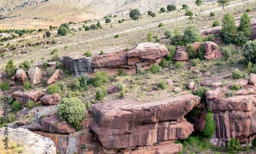 Mountains of Albarracin in Teruel in a sunny day. It´s situated in the center of Spain.