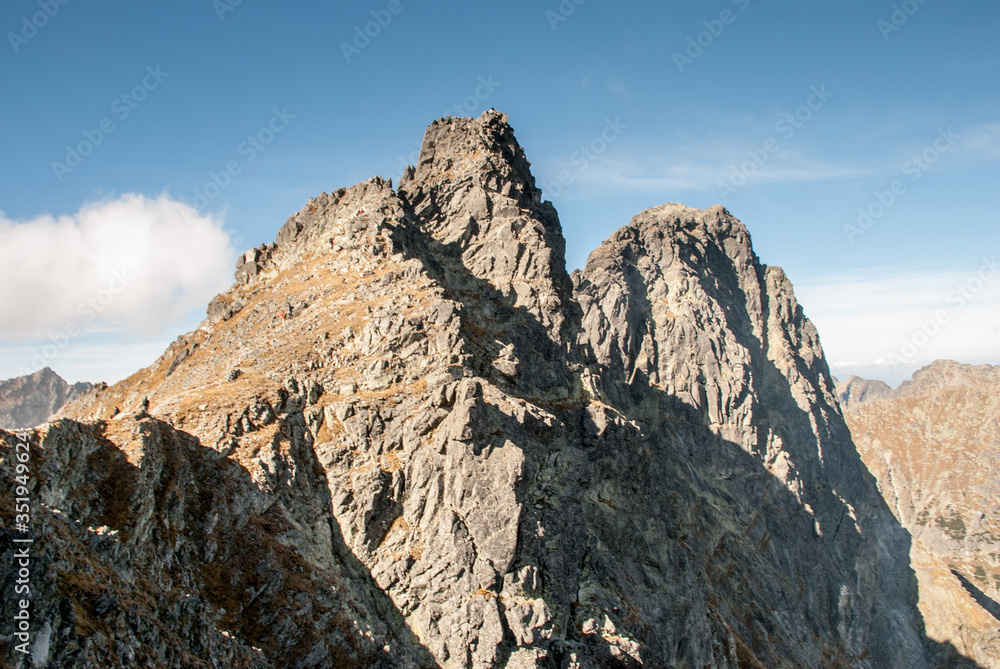 View of Mieguszowiecki Peak from Kazalnica Peak, Morskie Oko, Tatras, Poland View of Mieguszowiecki Peak from Kazalnica Peak, Morskie Oko, Tatras, Poland