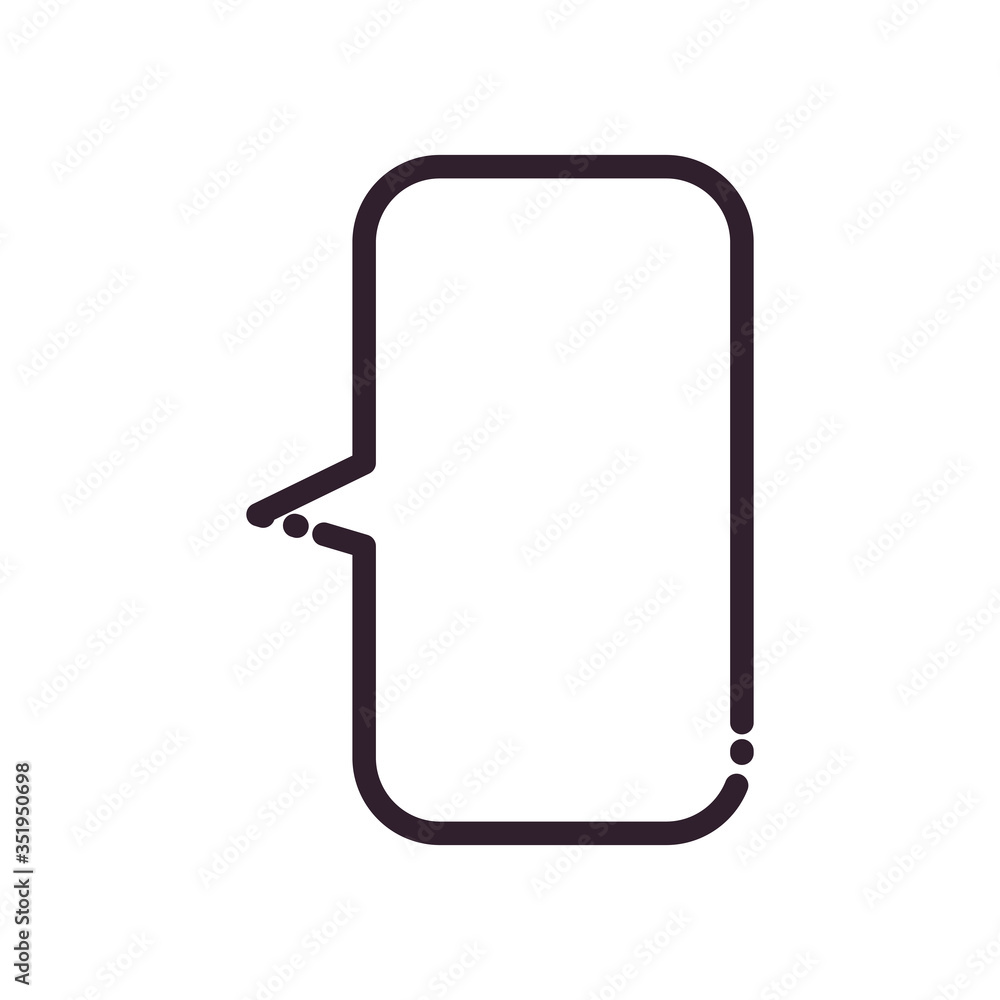 Rectangle communication bubble line style icon vector design Rectangle communication bubble line style icon vector design