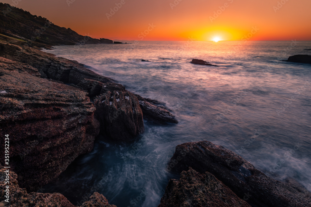 Sunset in the basque coast under Jaizkibel mountain in Hondarribia, Basque Country. Sunset in the basque coast under Jaizkibel mountain in Hondarribia, Basque Country.