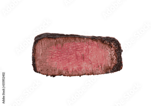 Vector of Sliced of Medium Rare Meat