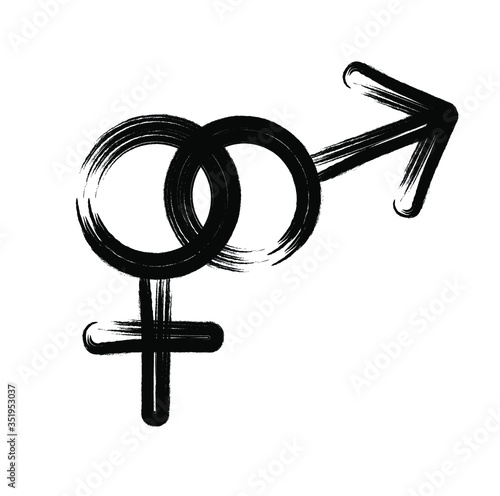 male and female symbols. Female and male sex icon.Symbol of men and women. Gender symbol black icon