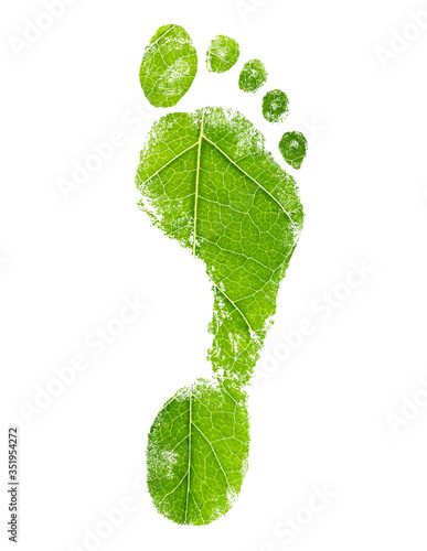 Green eco footprint. Leaf design. photo