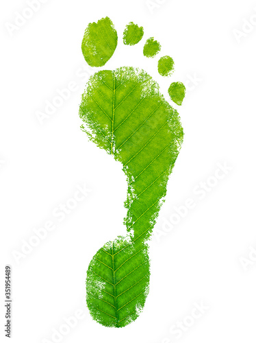 Ecological footprint concept leaf logo design photo