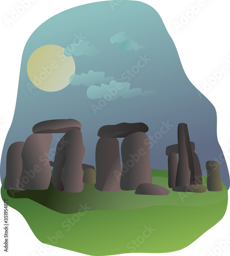Famous Stonehenge monuments in Wiltshire, England