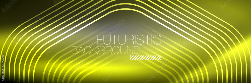 Shiny neon lines, stripes and waves, technology abstract background. Trendy abstract layout template for business or technology presentation, internet poster or web brochure cover, wallpaper Shiny neon lines, stripes and waves, technology abstract background. Trendy abstract layout template for business or technology presentation, internet poster or web brochure cover, wallpaper