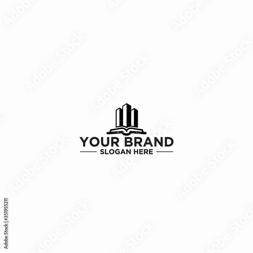 Creative abstract real estate icon logo and business card template.Real Estate Logo Design BLACK 