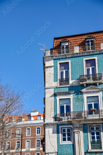 Blue house with blue sky in Portugal