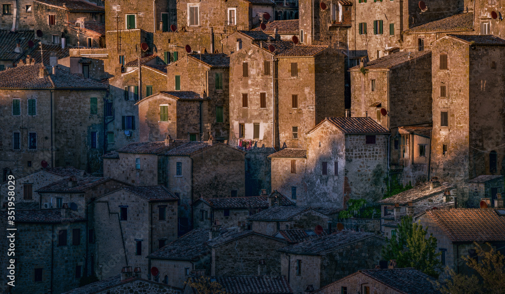 The old town of Sorano, Italy