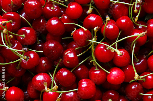 Photography of cherries for food background