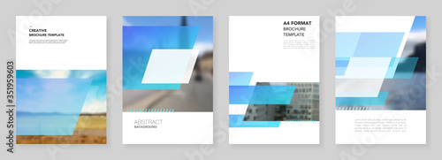 A4 brochure layout of covers design templates for flyer leaflet, A4 brochure design, report, presentation, magazine cover, book design. Abstract geometric pattern. Corporate identity business concept.