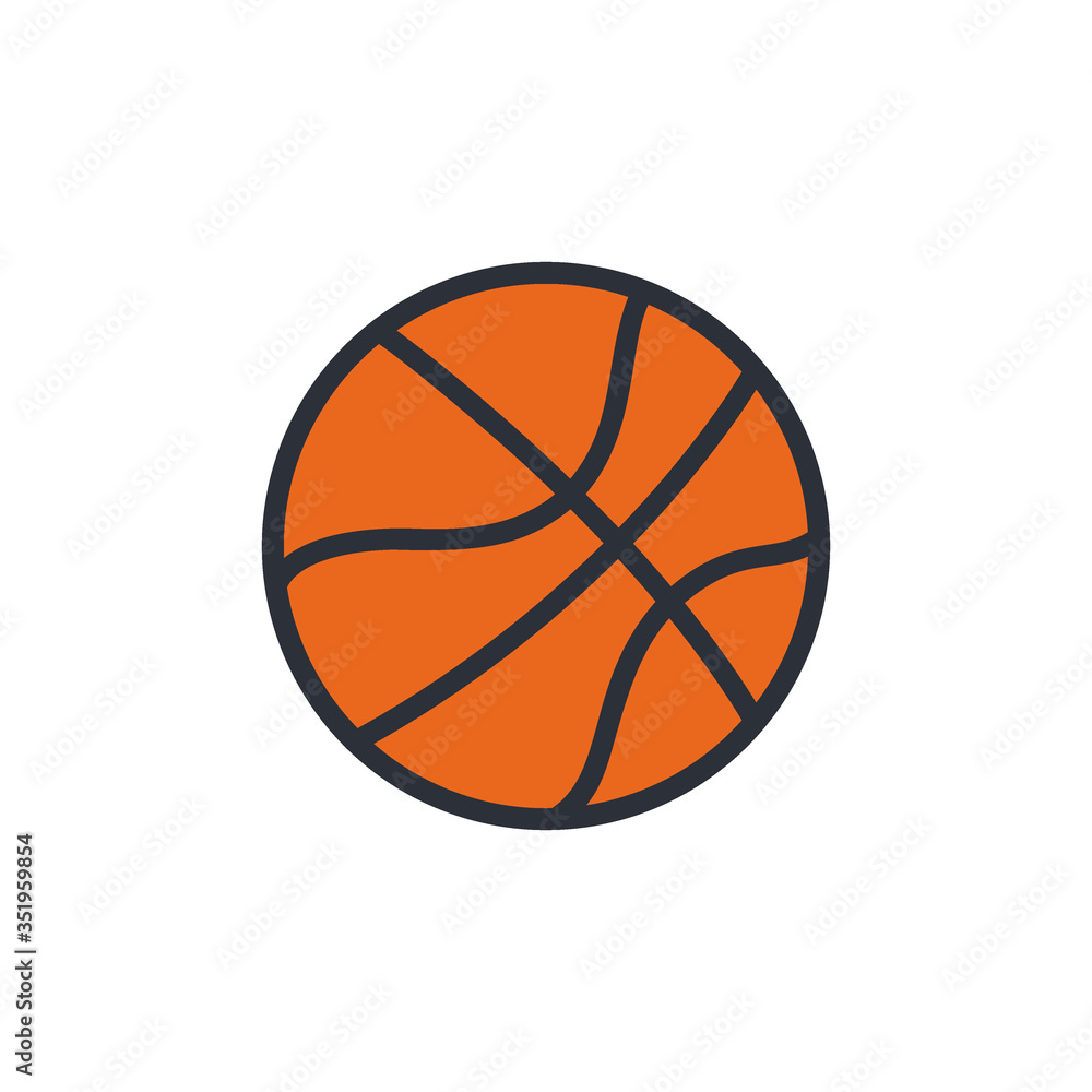 Basketball icon flat vector illustration