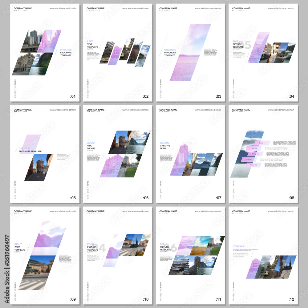 Creative brochure templates with colorful gradient geometric background. Covers design templates for flyer, leaflet, brochure, report, presentation, advertising, magazine. Creative brochure templates with colorful gradient geometric background. Covers design templates for flyer, leaflet, brochure, report, presentation, advertising, magazine.