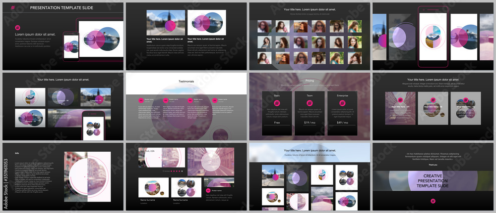 Presentation design vector templates, multipurpose template for presentation slide, flyer, brochure cover design with abstract circle banners. Social media web banner. Social network photo frame. Presentation design vector templates, multipurpose template for presentation slide, flyer, brochure cover design with abstract circle banners. Social media web banner. Social network photo frame.