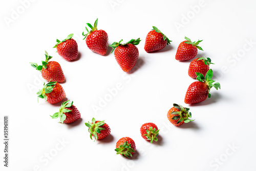 Heart made from strawberries