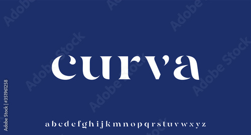 CURVA, elegant luxury and glamour font beautiful alphabet vector