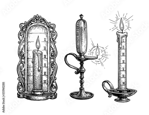 Ink sketch of fire clock.