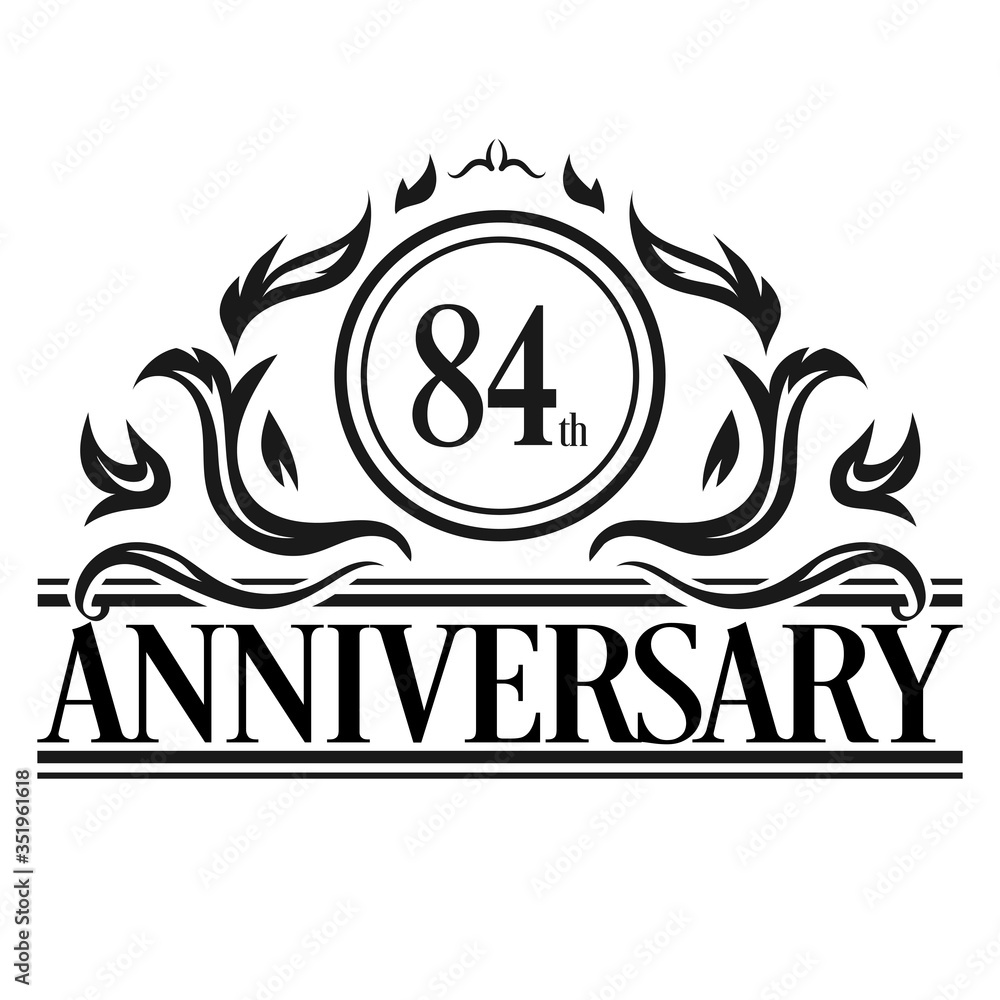 Luxury 84th anniversary Logo illustration vector Luxury 84th anniversary Logo illustration vector