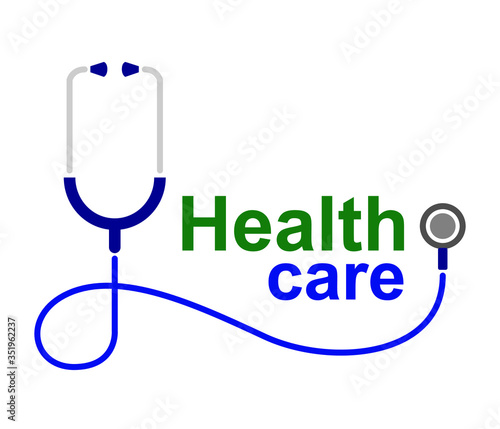 stethoscope health and medicine concept. Health Check-up concept, flat modern vector.