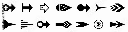 illustration of a arrow shapes, vector drawing
