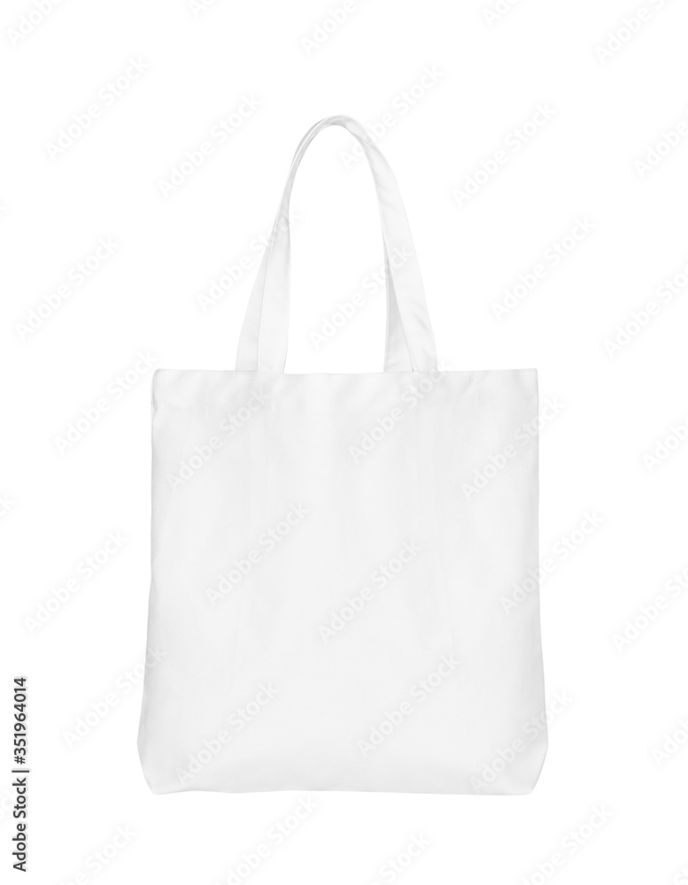White fabric bag isolated on white background.White cotton bag or canvas bag for reduce plastic bags for use shopping. White fabric bag isolated on white background.White cotton bag or canvas bag for reduce plastic bags for use shopping.