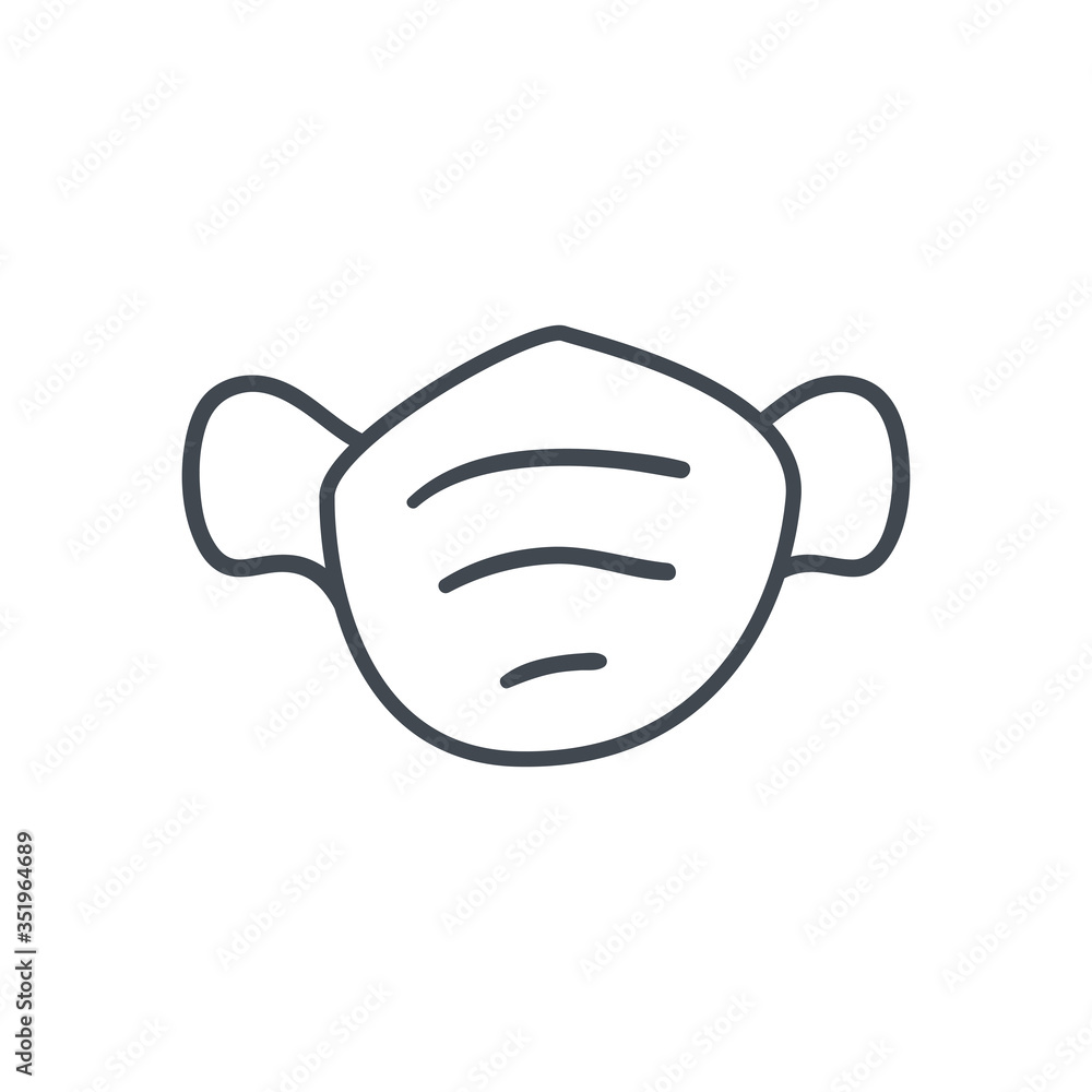 Medical mask line style icon vector design Medical mask line style icon vector design