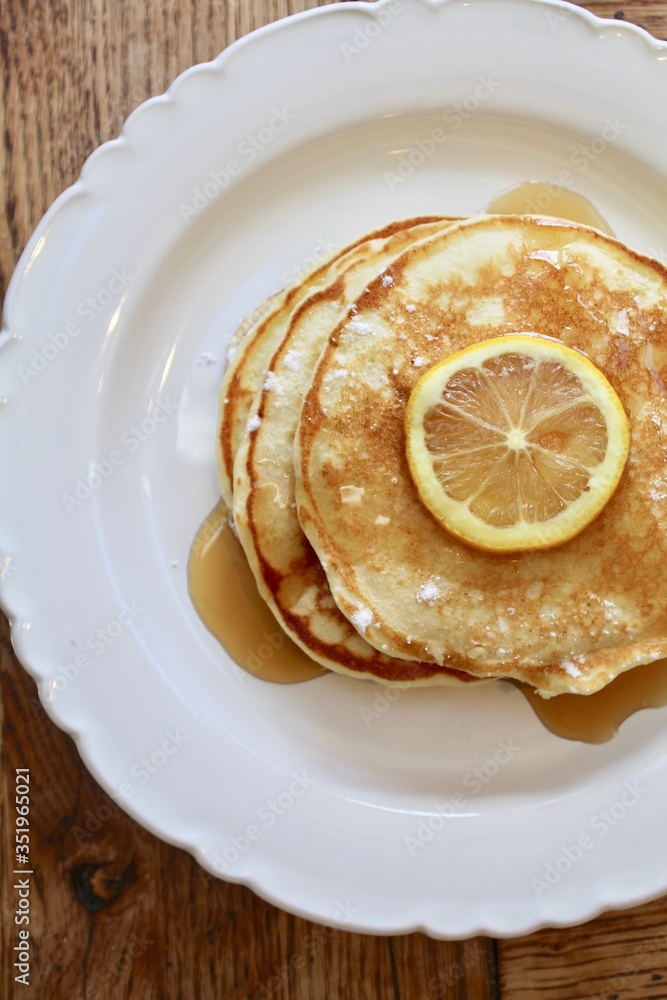 Lemon ricotta pancake closeup