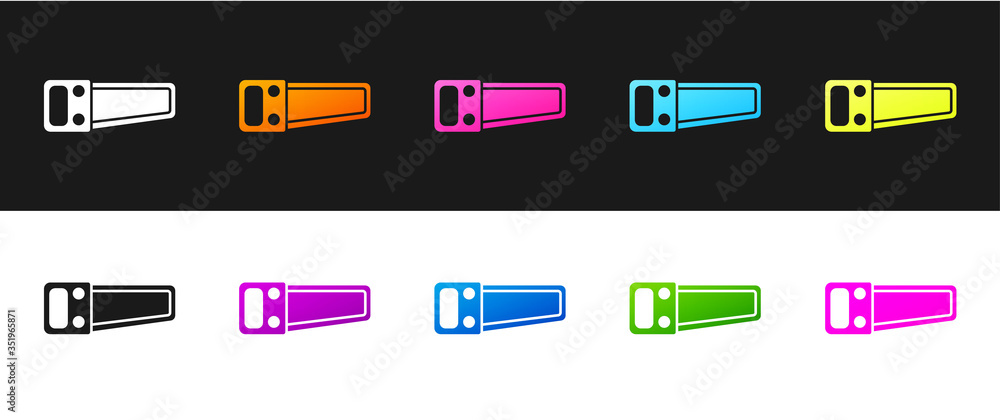 Set Hand saw icon isolated on black and white background. Vector Set Hand saw icon isolated on black and white background. Vector