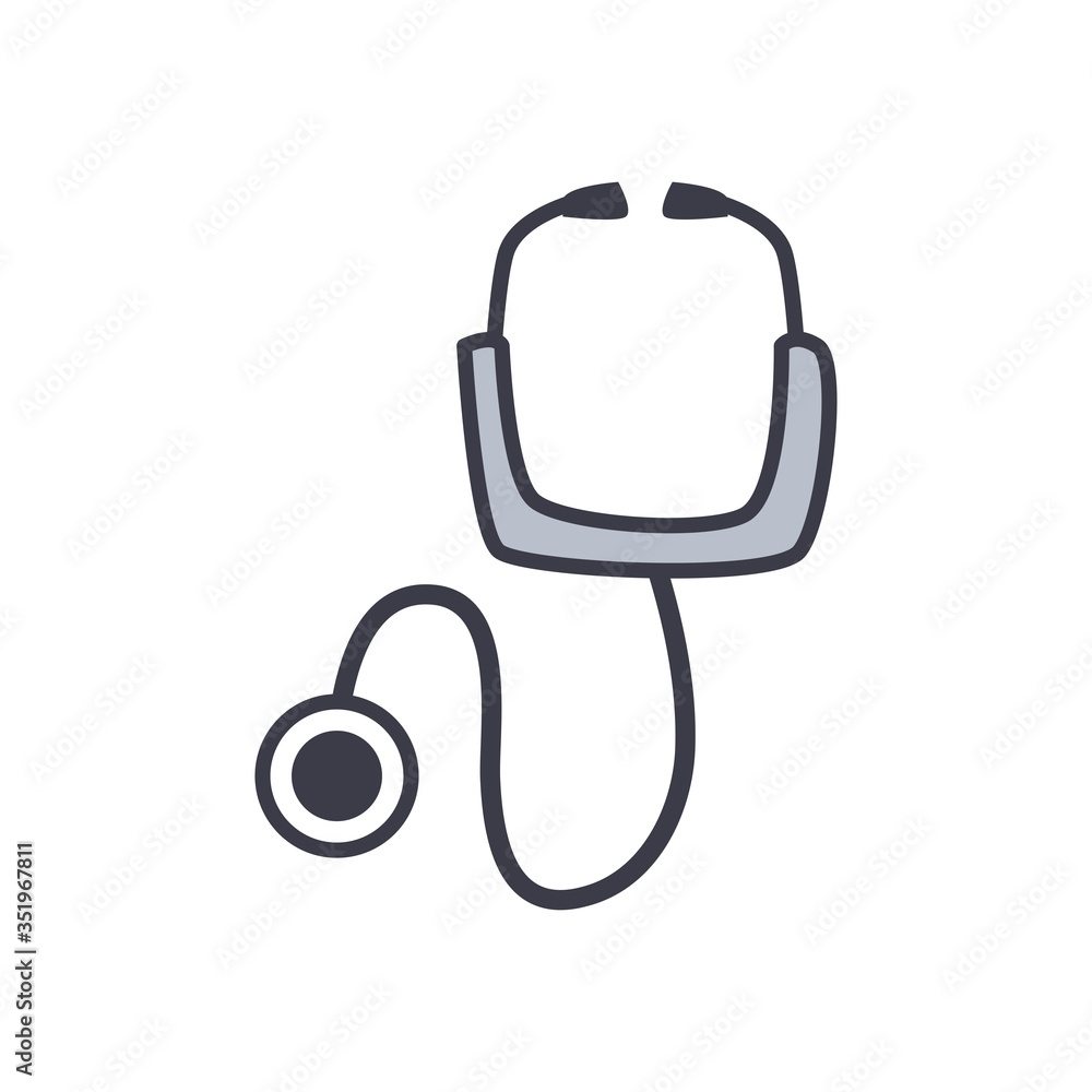 Medical stethoscope flat style icon vector design Medical stethoscope flat style icon vector design
