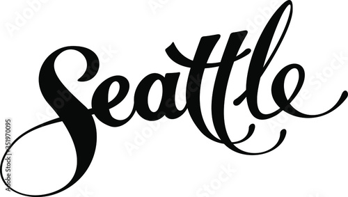 Seattle - custom calligraphy text