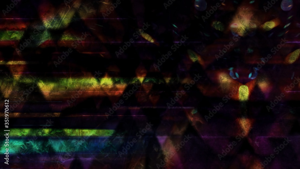 Dark Triangular Tiles Letting Light Rays Shine Through - Abstract Background Texture