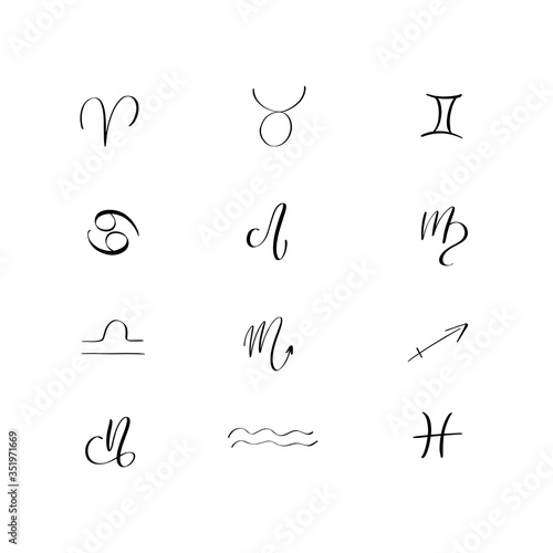 Vector illustration signs isolated on white background.